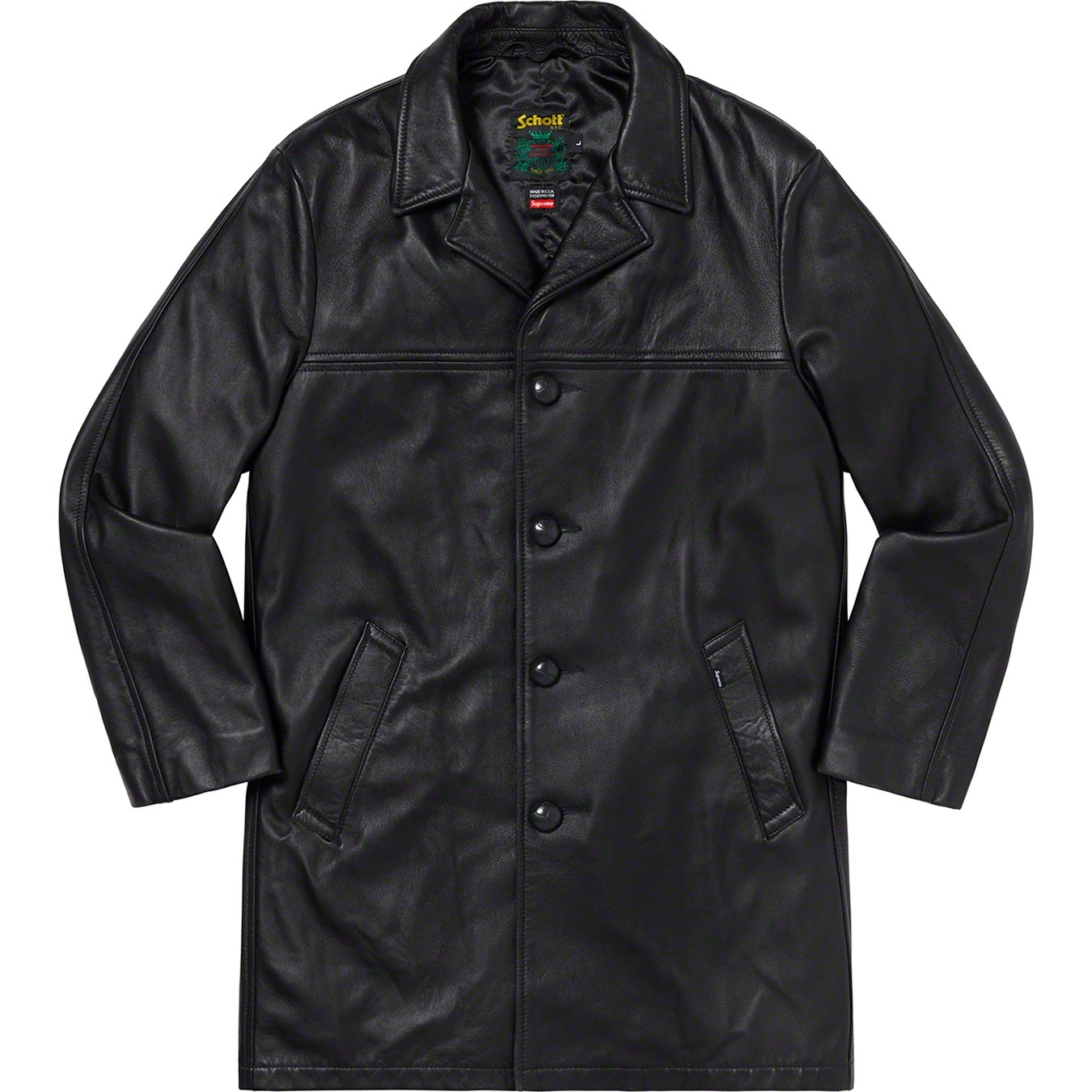 Supreme®/Schott® Leather Overcoat view 4